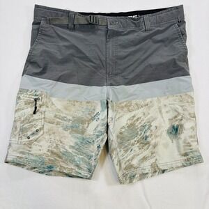 Realtree Fishing Mens Aspect Camo Hybrid Shorts Gray Size Large